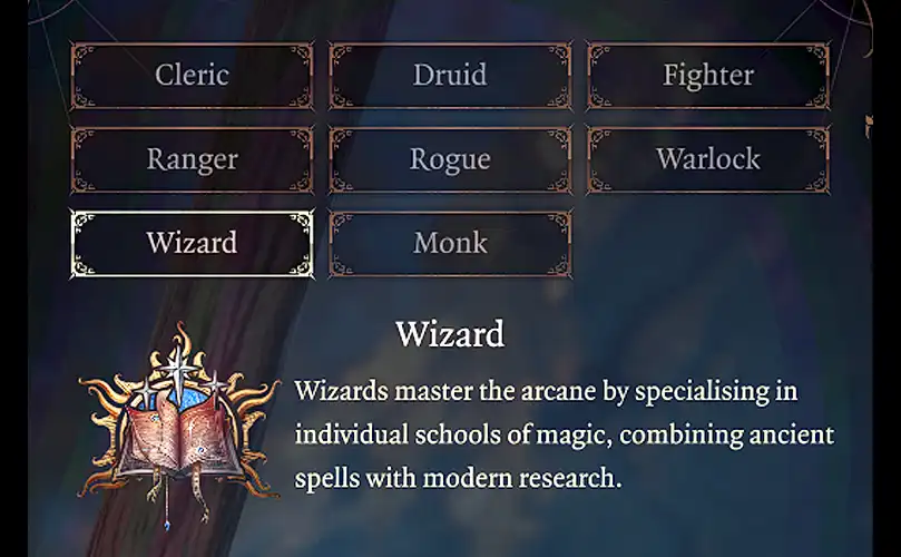 baldur's gate 3 wizard class